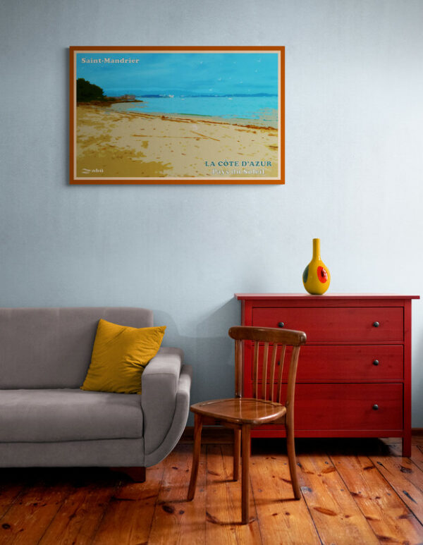 Tableau 120 x 77 cm - Plage de la Vieille Saint-Mandrier Vintage – Image 3